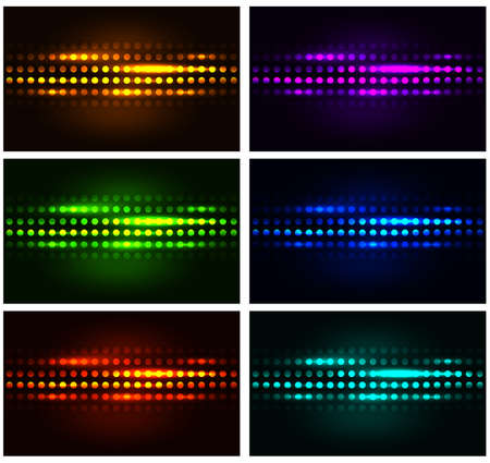 Set of colored dot shining backgrounds. Vector illustrationのイラスト素材