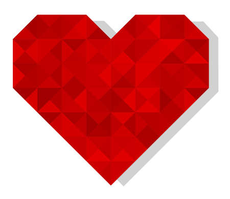 Vector geometric polygonal heart on a white backgroundのイラスト素材