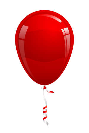 Red balloon. Isolated on white background. Design element. Vector illustration.のイラスト素材
