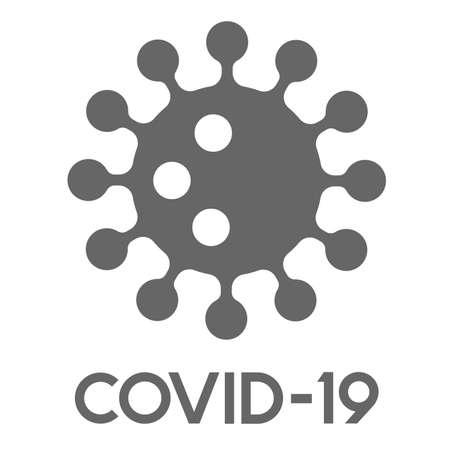 Coronavirus Icon. Conceptual symbol of coronavirus infection COVID-19. Vector illustration.のイラスト素材