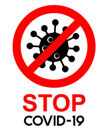 Sign stop coronavirus. Pandemic alert icon. Vector illustrationのイラスト素材