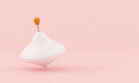 Children's toy whirligig. Isolated on a pink background. 3D render