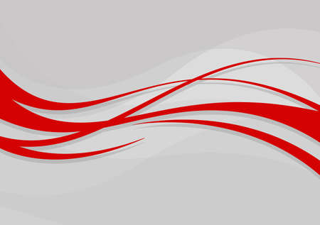 Abstract wavy background. Red lines on a gray backgroundのイラスト素材