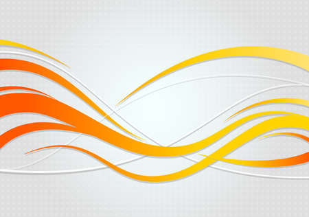 Abstract wavy background. Wavy lines on a gray dot backgroundのイラスト素材