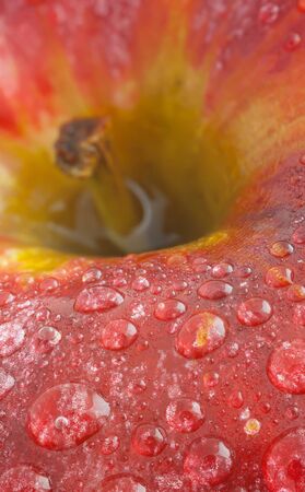 beautiful close up apple with dropsの写真素材