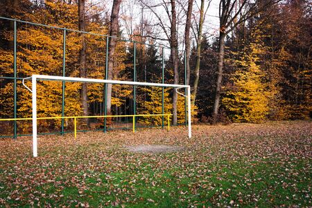 Autumn on the soccer fieldの写真素材