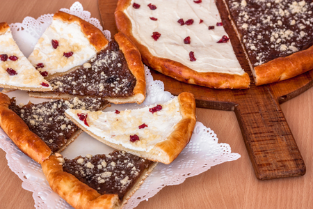 Traditional wallachia frgÃ¡l of cottage cheese and pearsの写真素材