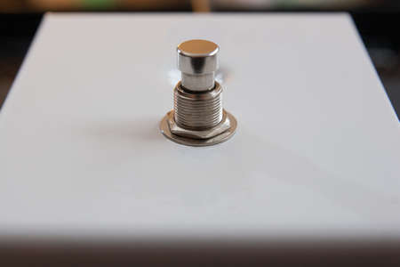 Customizable blank button whiteの写真素材