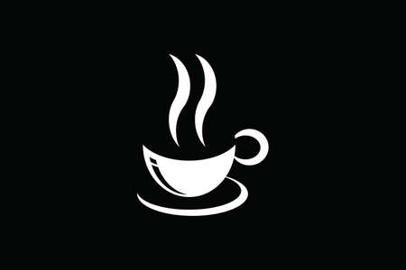 a cup of coffee in white and black background for cafe or coffee shopのイラスト素材