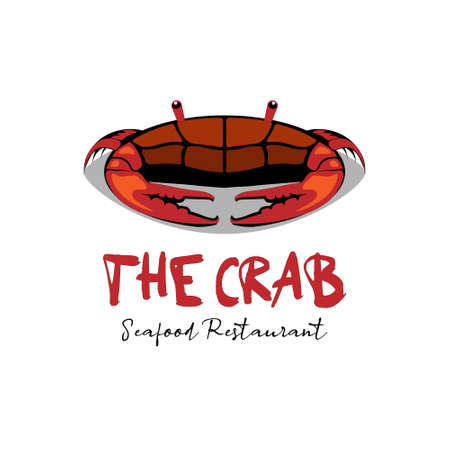 red crab with claw for retro vintage seafood restaurant logo ideaのイラスト素材