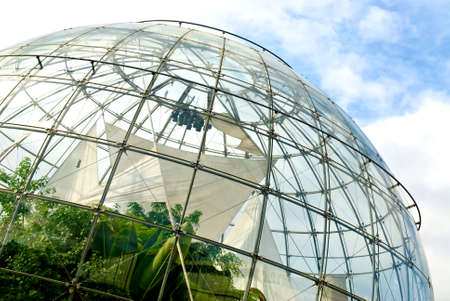 spheric structure with plants insideの写真素材