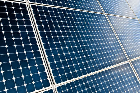close view of solar panel modules