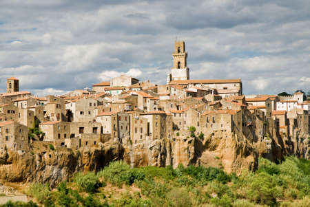 Pitigliano, typical village of the Tuscan land in Italyの写真素材
