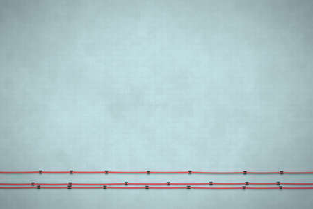 Textured gray background with cable. Minimal concept. Flat lay 3D illustrationの写真素材
