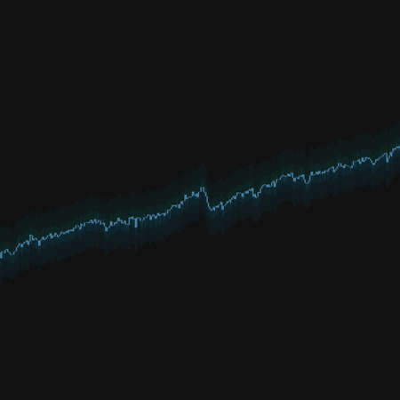 Market chart bull trend chart on dark background. 3D illustration