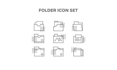 Folder Icon set vector templateのイラスト素材
