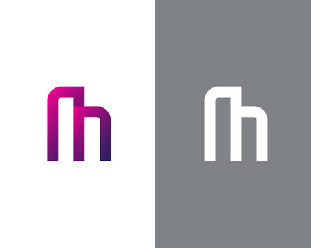 Letter M logo design with bulding iconsのイラスト素材