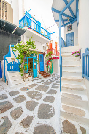 Beautiful Architecture building Exterior with greece style - Vintage light filterの写真素材