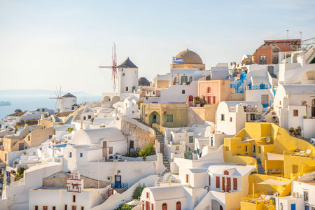 Oia village on Santorini island, Greece. Beautiful landscapeの写真素材