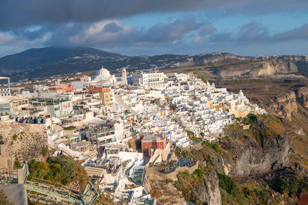 Oia town on Santorini island, Greece. Panoramic view.の写真素材