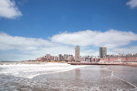 Mar del Plata skyline Skyscrapers Sea and Skyの写真素材