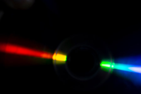 Lightpainting on a compact diskの写真素材