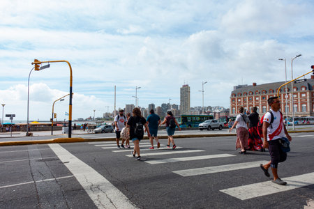 Zebra crossing in Mar del Plata cityのeditorial素材