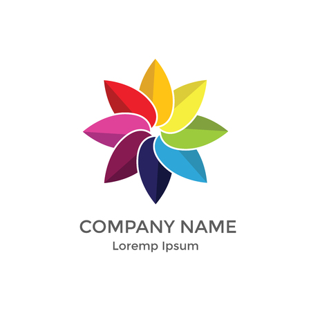 Simple Modern Flat Logo for Diversity in abstraction of lotus seroja flower petalのイラスト素材