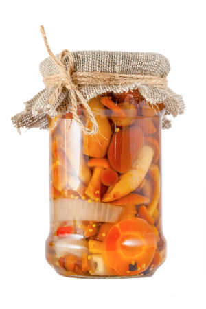 Buttermilk mushrooms bank, isolation on whiteの写真素材