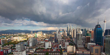 Kuala Lumpur, Malaysia - January 24, 2020: panorama view of Kuala Lumpur city center, Malaysiaのeditorial素材
