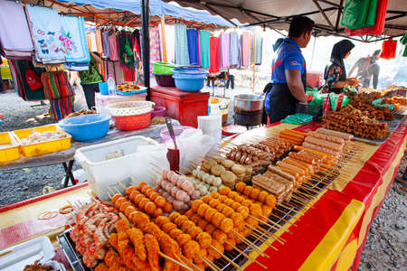 Langkawi, Malaysia - February 10, 2020: Malaysian traditional food on the night marketのeditorial素材