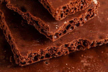 Sweet popous milk black chocolate macro background