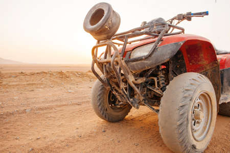The cars for excursion in the Egyptian desert north of Sharm el Sheikh