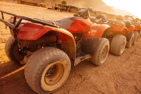 The cars for excursion in the Egyptian desert north of Sharm el Sheikh