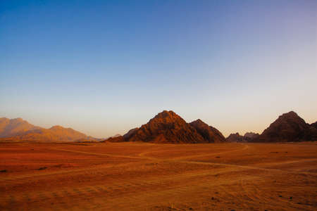 Egypt desert around Sharm el Sheikh in sunrise timeの写真素材