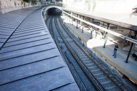 Athen, Greece - 15 August, 2016 Subway on Monastiraki station - metro is the most popular public transport in Athens.のeditorial素材