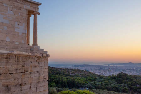 Famous Ancient Acropolis Hill of Athens. Acropolis includes great architecturals, the most famous being the Parthenon.の写真素材