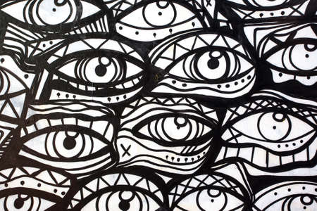 ATHENS, GREECE - September 12, 2019: Contemporary graffiti art on city walls. Hardships of Greek economic crisis since 2010 have led to a new wave of graffiti - making Athens a new Mecca for street artists.のeditorial素材