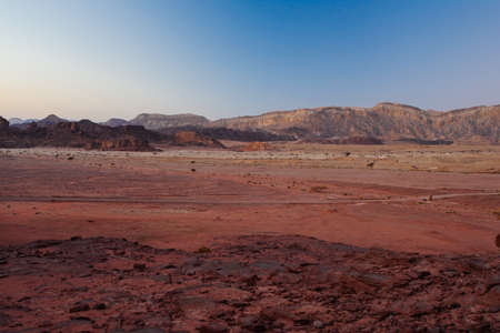 Sunrise time in National Timna Park, located 25 km north of Eilat, Israel.の写真素材