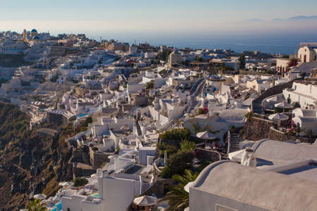 View of the famous Greek city, Oia, on the Santorini Islandの写真素材