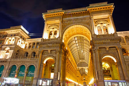 MILAN, ITALY - SEPTEMBER 2: Galleria Vittorio Emanuele II on September 2, 2012 in Milan. It's one of the world's oldest shopping malls, designed and built by Giuseppe Mengoni between 1865 and 1877.のeditorial素材