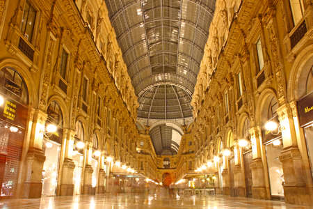 MILAN, ITALY - SEPTEMBER 2: Galleria Vittorio Emanuele II on September 2, 2012 in Milan. It's one of the world's oldest shopping malls, designed and built by Giuseppe Mengoni between 1865 and 1877.のeditorial素材