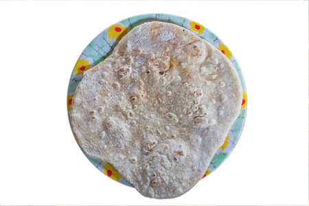 Chapatti bread isolated on the white backgroundの写真素材