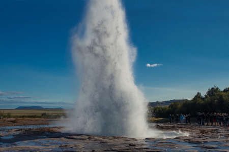 Strokkur Geyser eruption in Iceland.の写真素材