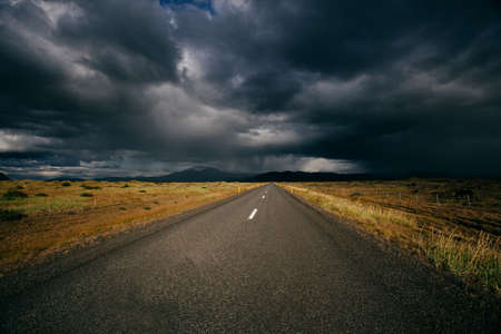 Nature of Iceland, dramatic sky and stormの写真素材
