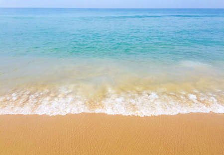 Beautiful light color Arabian sea water with waves, taken in Varkala, Kerala, Indiaの写真素材