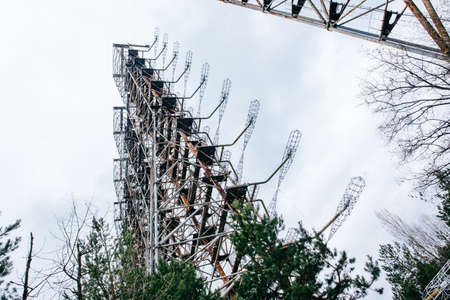 Duga was a Soviet over-the-horizon (OTH) radar system. Military antenna in Chernobyl, Tour to Chernobyl and Pripyatの写真素材