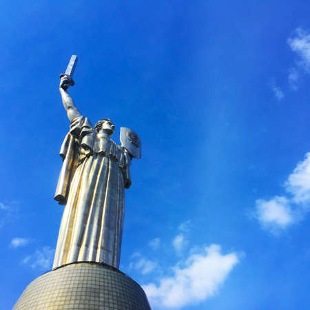 Kyiv, Ukraine - 8 May, 2019: The Motherland monument, one of the symbols of Kyiv, in park of the Victory, Ukraineのeditorial素材