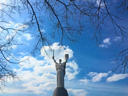 Kyiv, Ukraine - 8 May, 2019: The Motherland monument, one of the symbols of Kyiv, in park of the Victory, Ukraineのeditorial素材