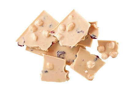 While milk chocolate with hazelnuts isolated